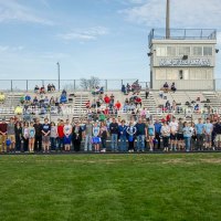 Jersey High School 2018 seniors with parents recognized during annual Jersey Relays.