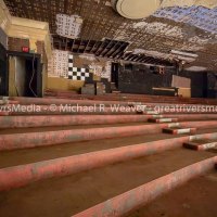 View of Grand Theater balcony looking toward projection booth