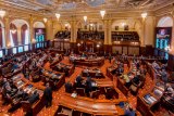 Illinois Senate chamber immediately after vote passing school funding bill