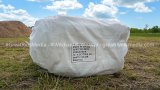 A bale of Chinese made sandbags awaits being filled along the foot of the Nutwood levee.