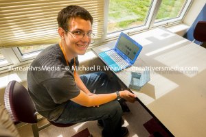 Maker Fair at JCHS Wednesday Open to Public Kaleb Westbrook created a cross stitched box for a project.
