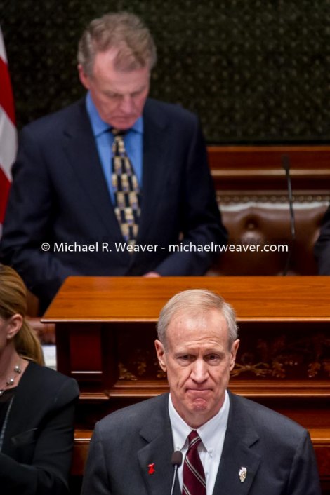 Illinois School Funding Threatened - UPDATED Illinois Governor Bruce Rauner Flanked by House Speaker Michael Madigan