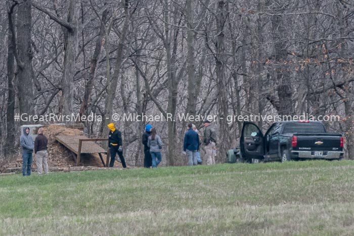 Jersey County Sheriff John Wimmersberg investigates a site approximately 1/4 mile from the Roger Carroll residence on Tuesday.