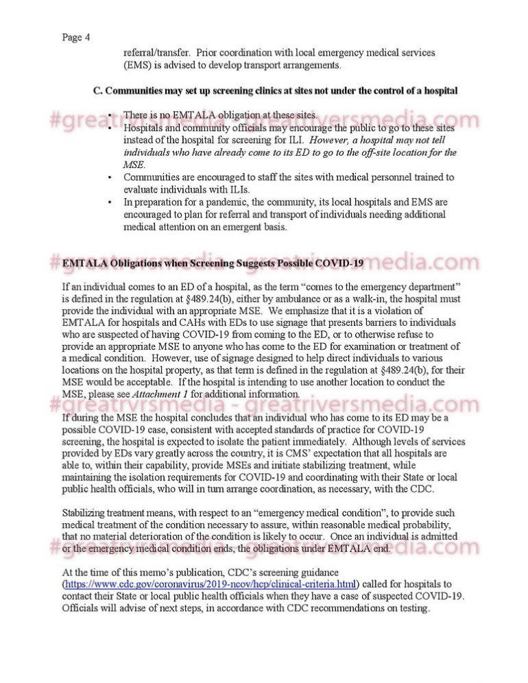 Guidance From Feds Regarding COVID-19 & Hospital Responsibilities Guidance From Feds Regarding COVID-19 & Hospital Responsibilities