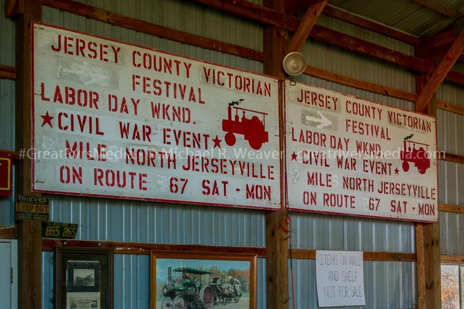 Signage from past Jerseyville Victorian Festivals.